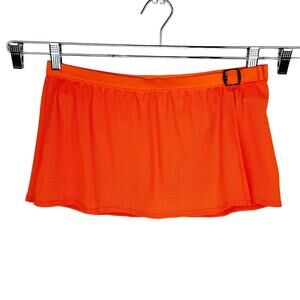 Kenneth Cole New York‎ Neon Orange Mesh Slit Skirt Bikini Bottoms Swim Sz Large
